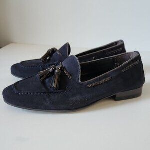 ZARA | Mens Loafers Navy Suede Brown Tassels Sz 40